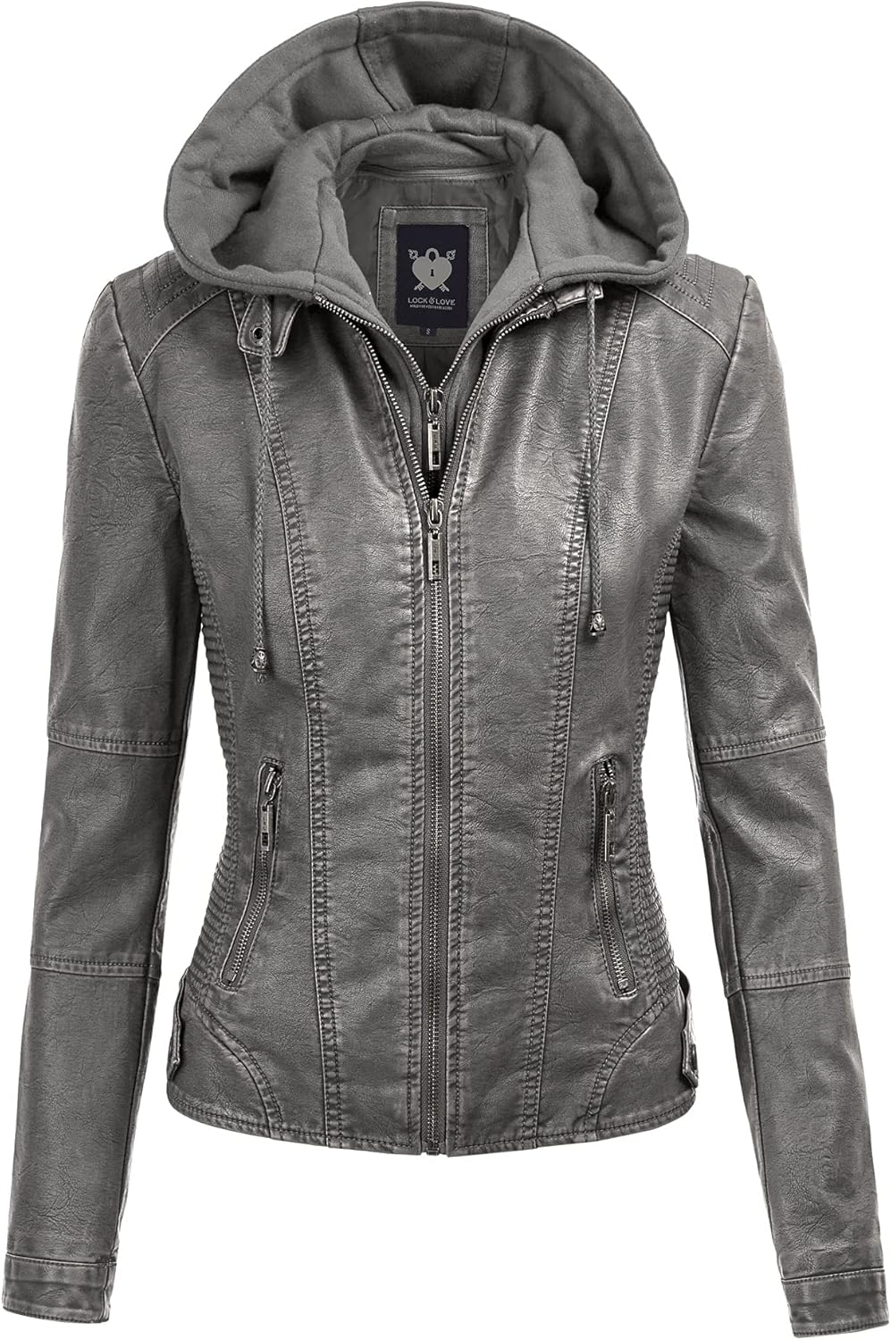 Lock and Love Women's Faux Leather Moto Biker Jacket Coat Review