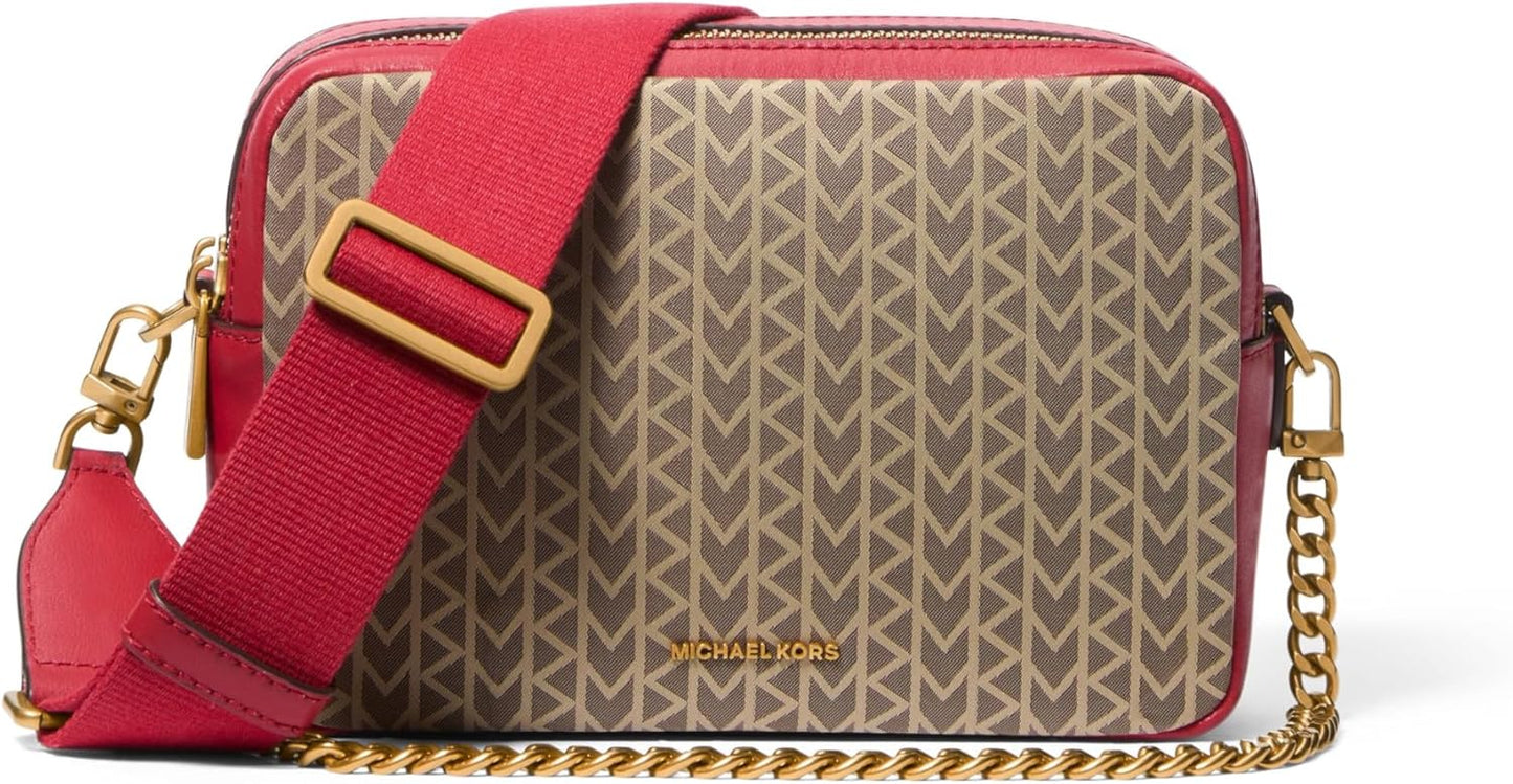 Michael Kors Womens Bryant Medium Double Zip Chain Crossbody Bag