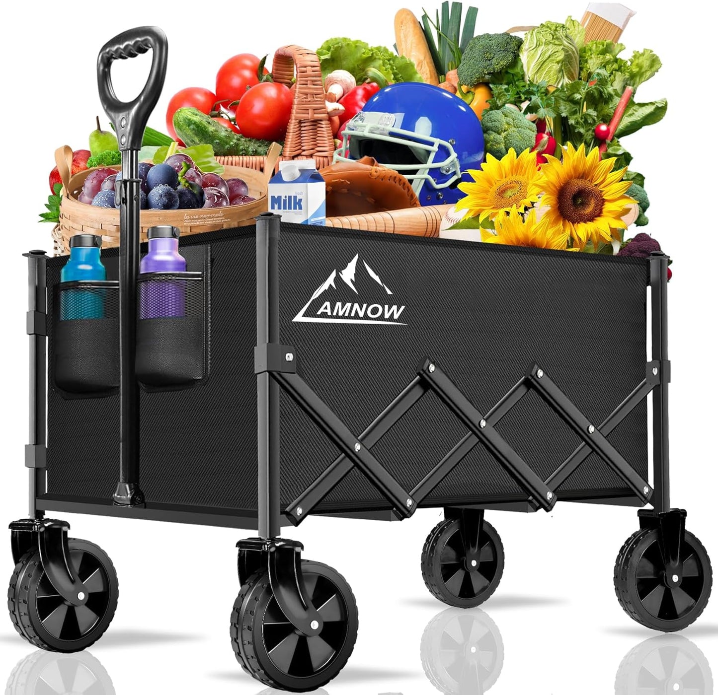 Collapsible Folding Wagon Cart for All Terrain Use and Storage