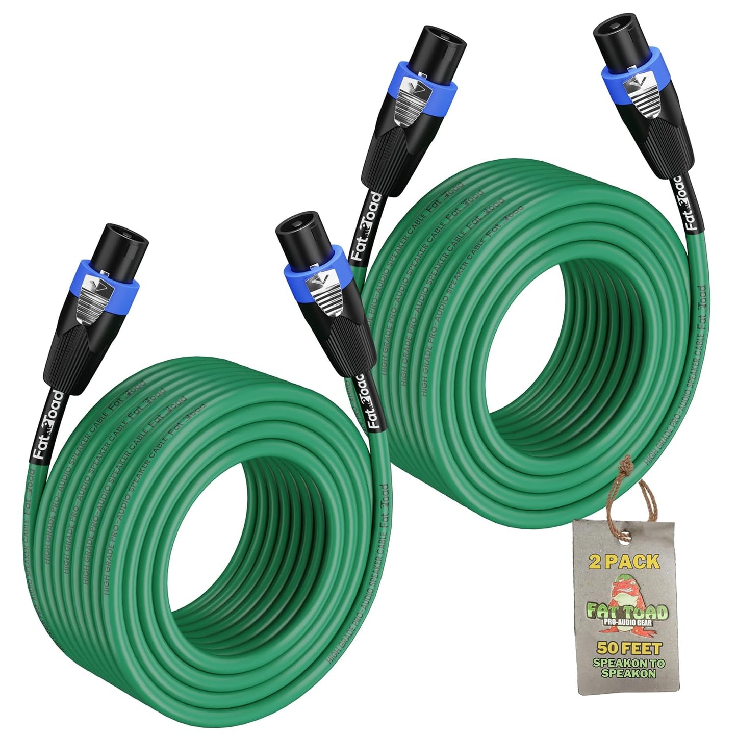 Fat Toad 50ft Speakon Cables for Professional Audio Gear