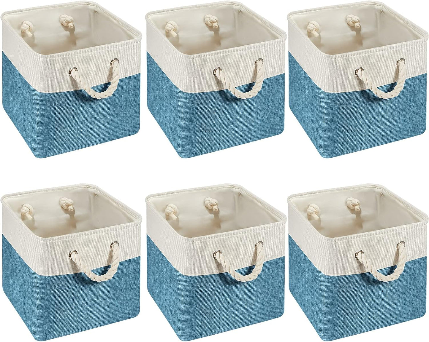 6 Pcs 11 x 11 Inch Cube Storage Bins for Home Organization
