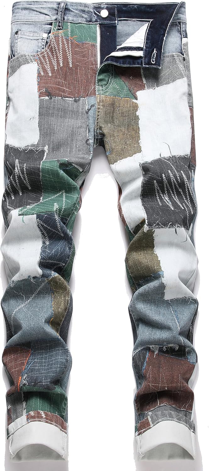 Enrica Men's Casual Printed Jeans for Stylish Comfort