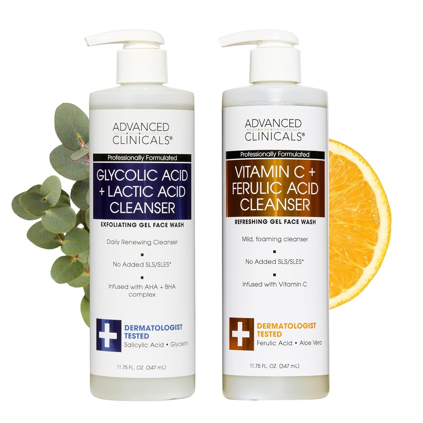 Advanced Clinicals Exfoliating Glycolic Acid Face Wash Set