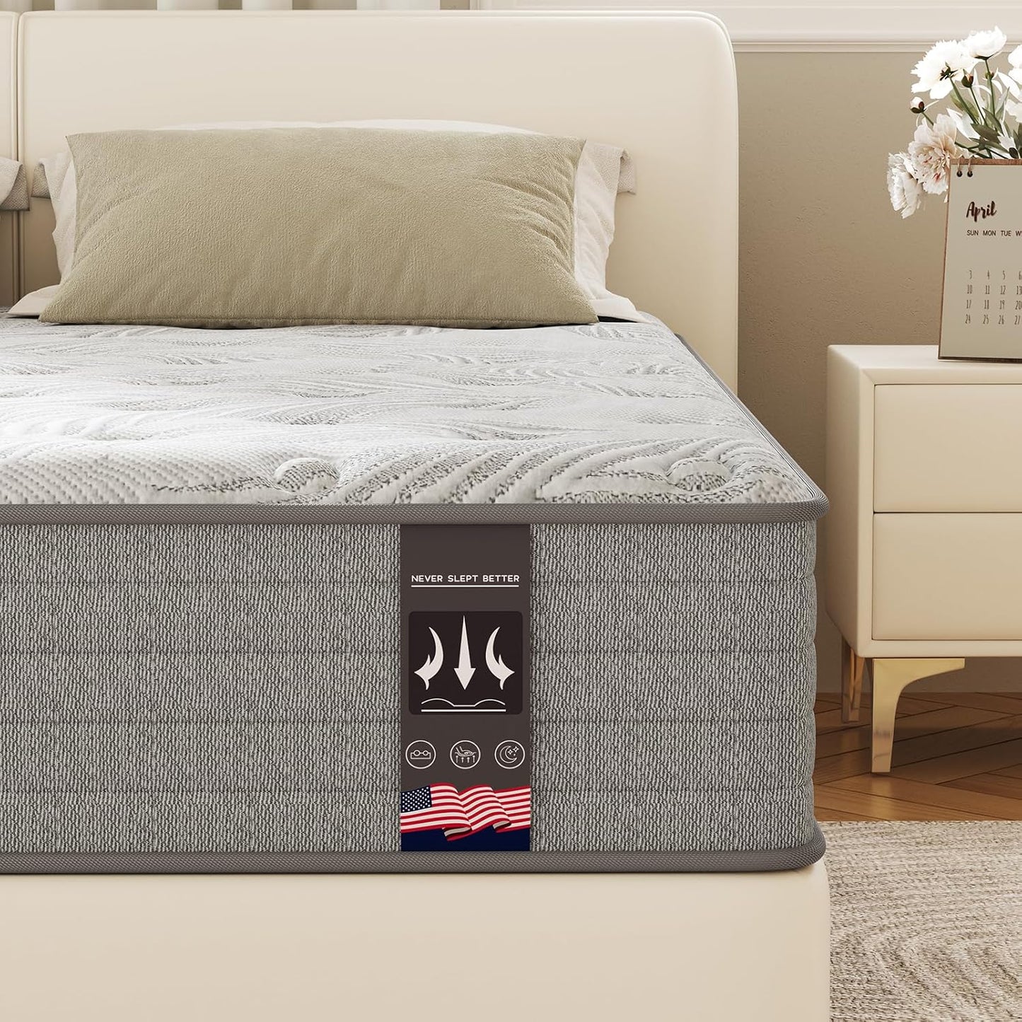 California King Mattress in a Box Medium Firm Hybrid Comfort