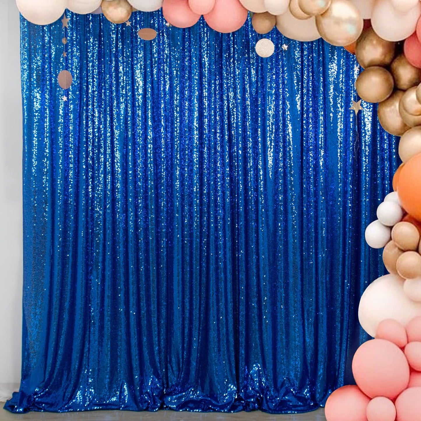 ShinyBeauty Blue Sequin-Backdrop Curtain for Stunning Events