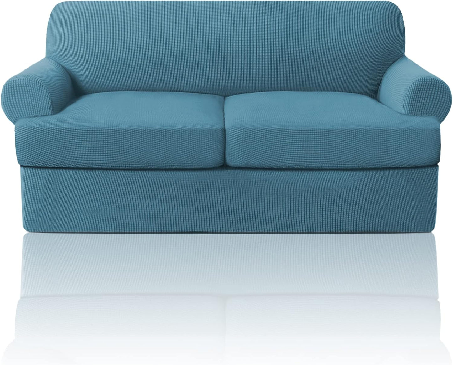 PrinceDeco T Cushion Loveseat Slipcover for 2 Cushion Couch