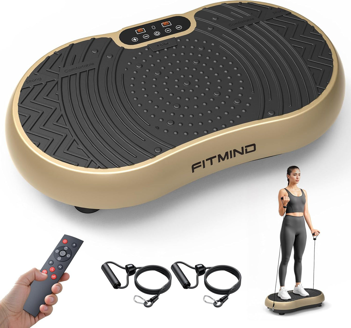 FITMIND 24 x 14 Extra-Large Vibration Plate: Boosts Lymphatic Drainage