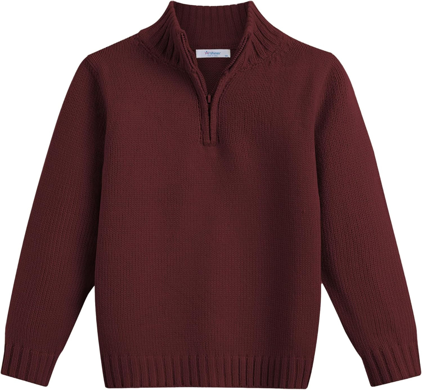 Arshiner Boy's Cable Knitted Sweater Half Zip for Kids 3-12