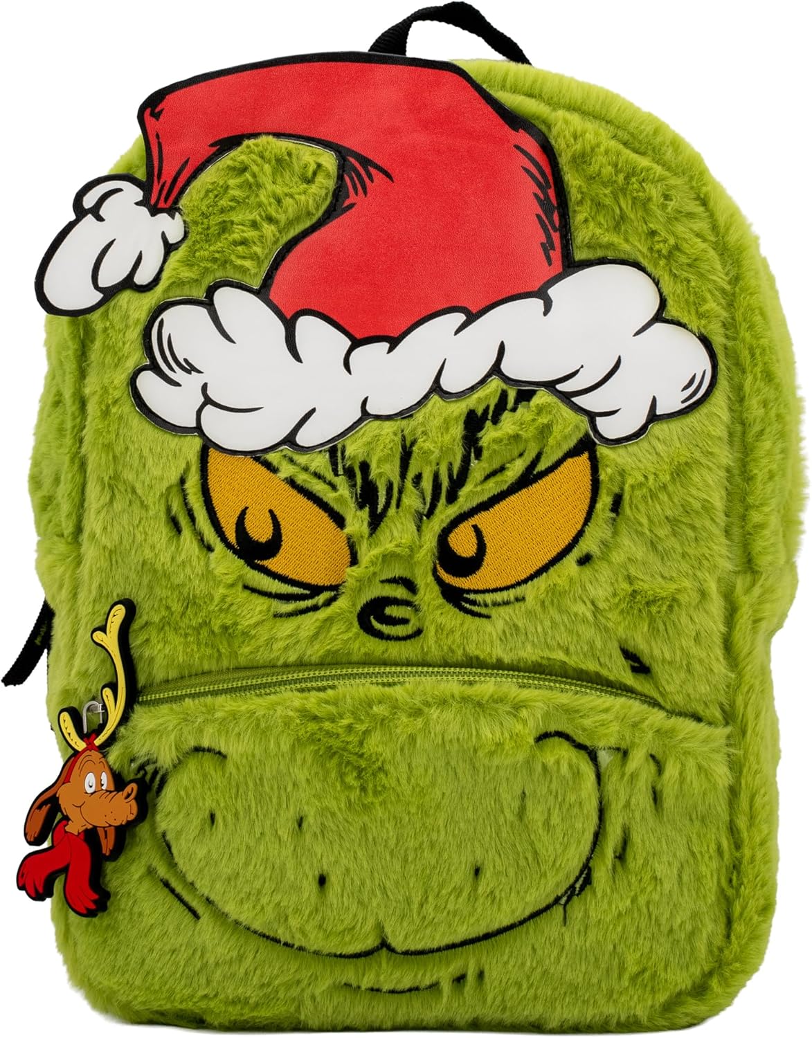Grinch Big Face Plush Mini Backpack with 3D Appliques & Charm