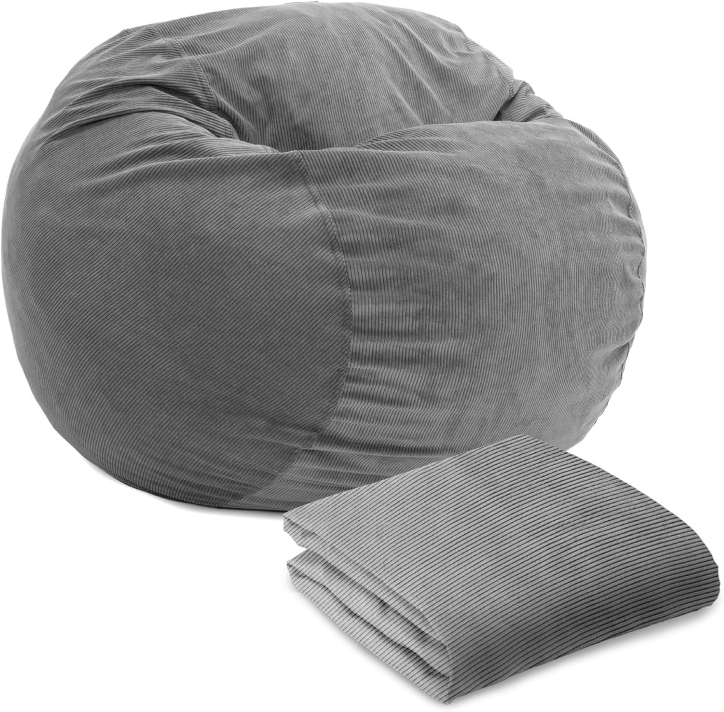 CordaRoy's Grey Corduroy Cover - Convertible Chair & Bed - Machine-Washable