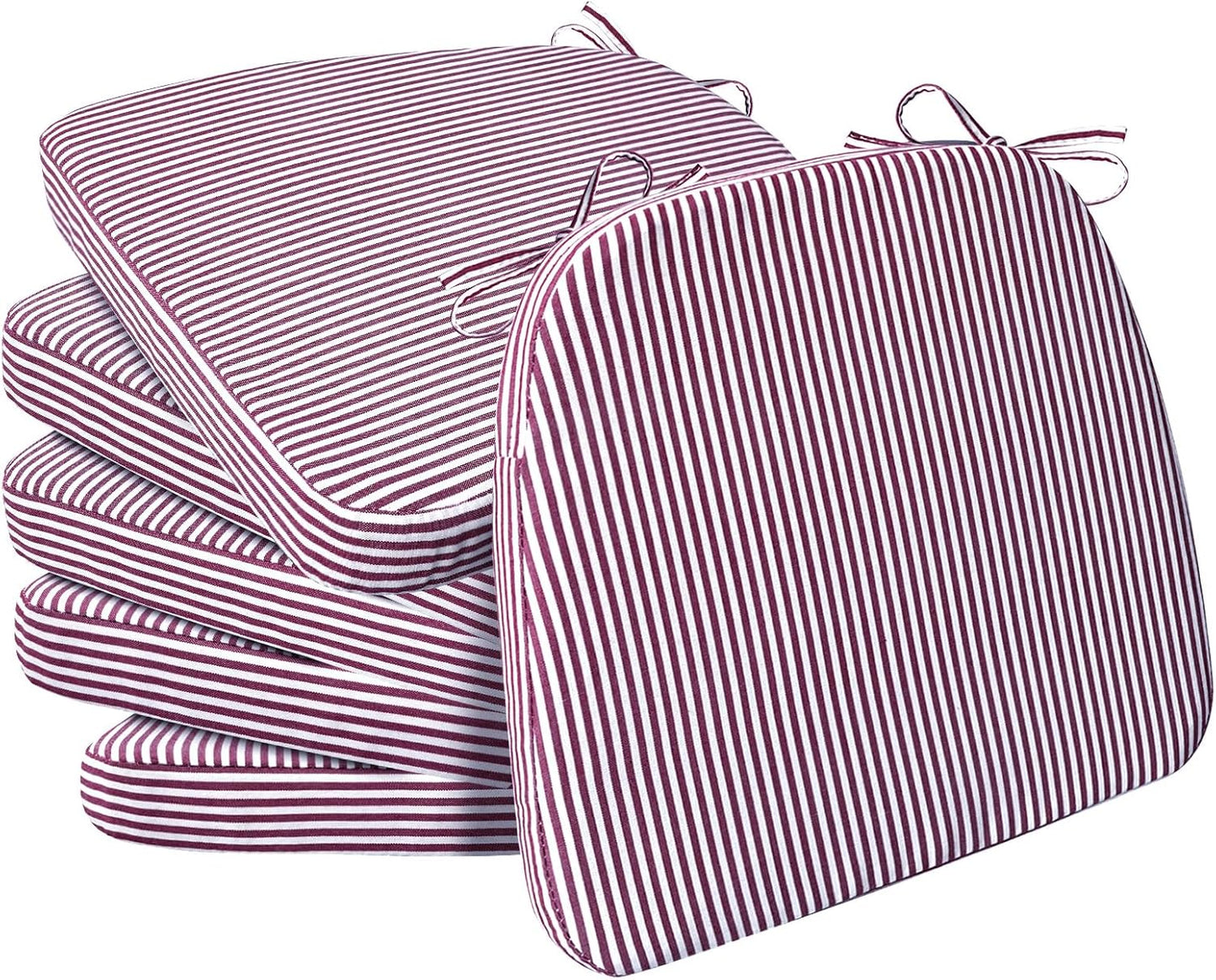 D-Shaped Chair Cushions for Dining, 2 Thick, Set of 6