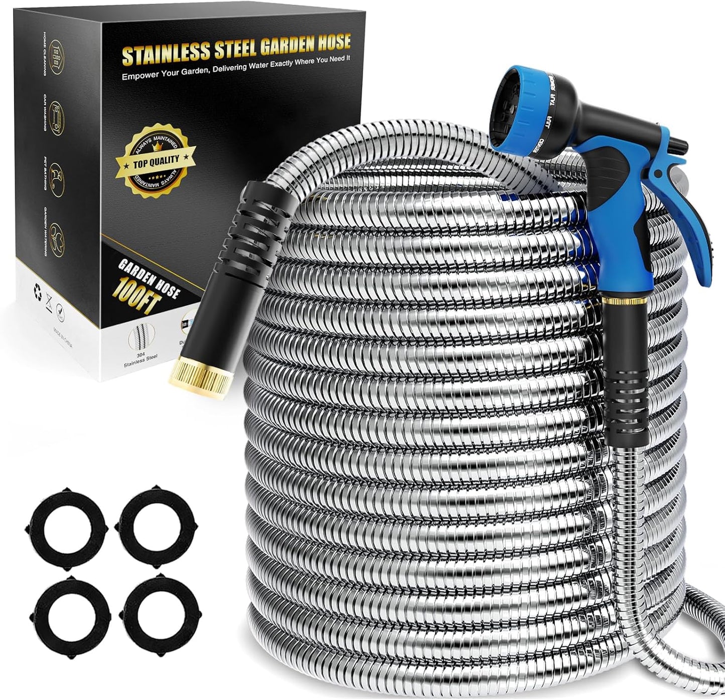 Lefree 100ft Metal Garden Hose with 10-Function Nozzle Review