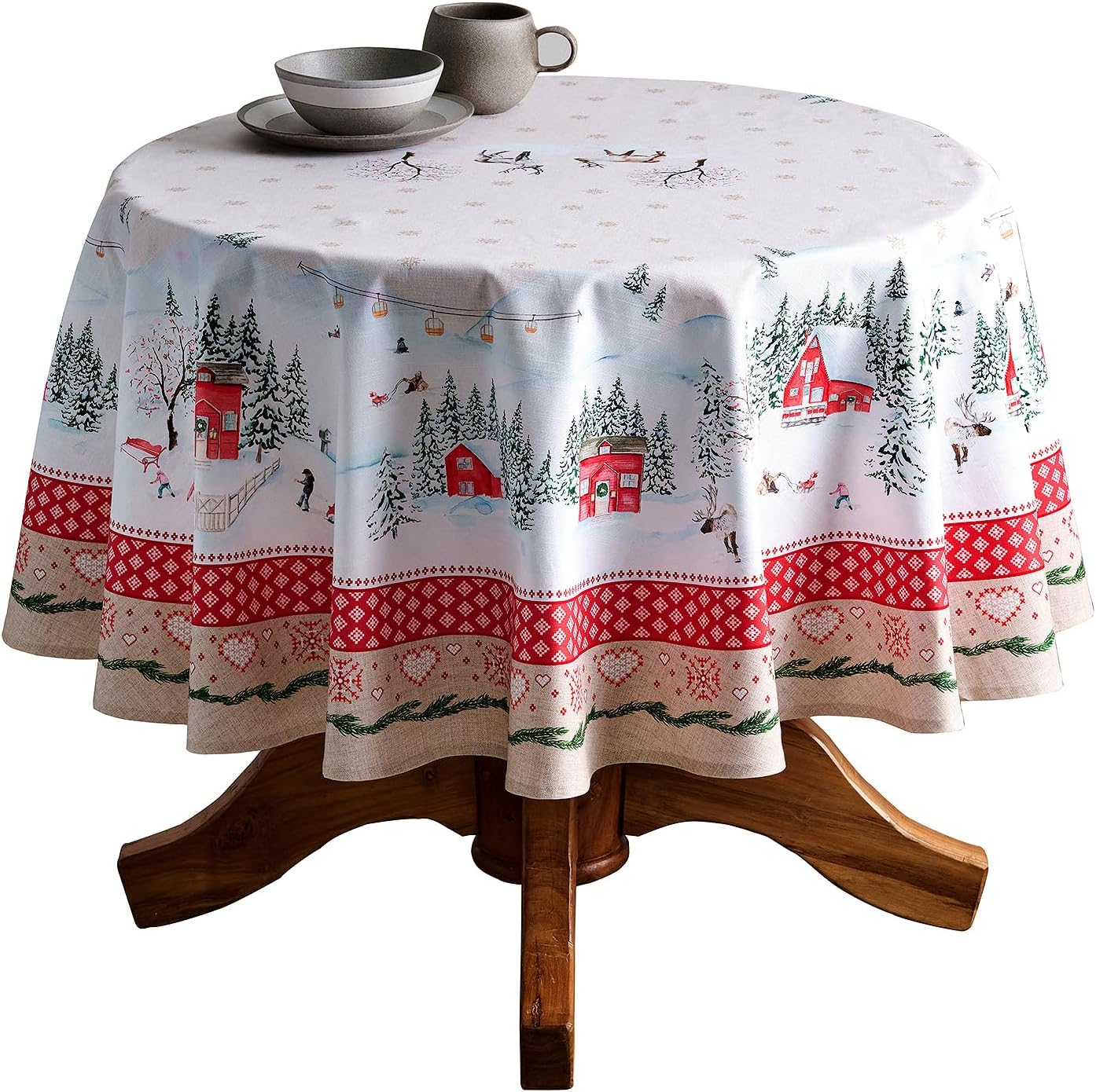 Elegant 63 Inch Round Tablecloth for Dining and Special Events