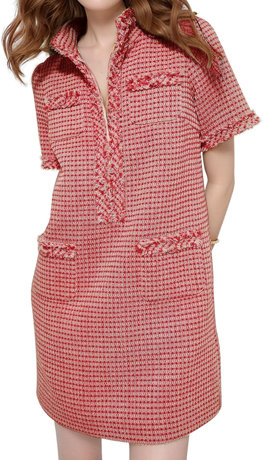 PEHMEA Women's Tweed Dress with Pockets for Any Occasion