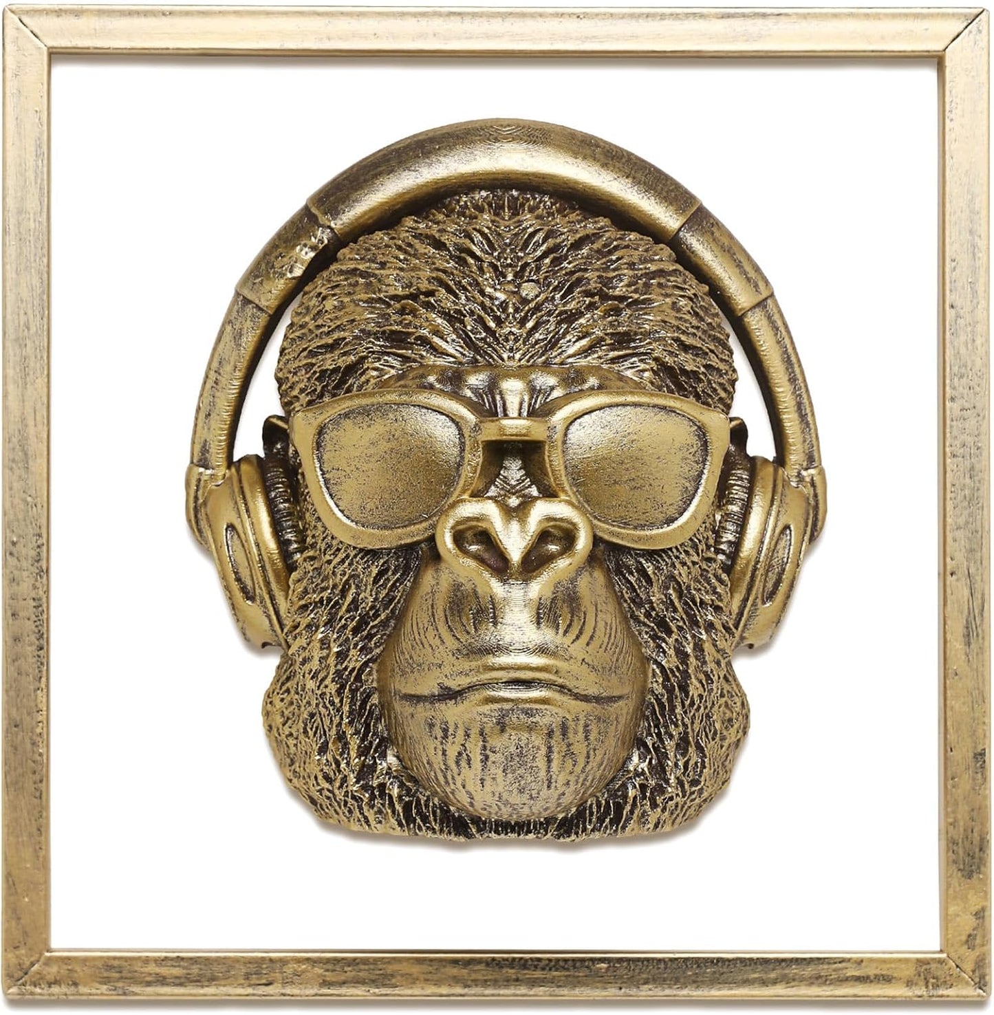 Gorilla Head Wall Decor with Metal Frame for Unique Spaces