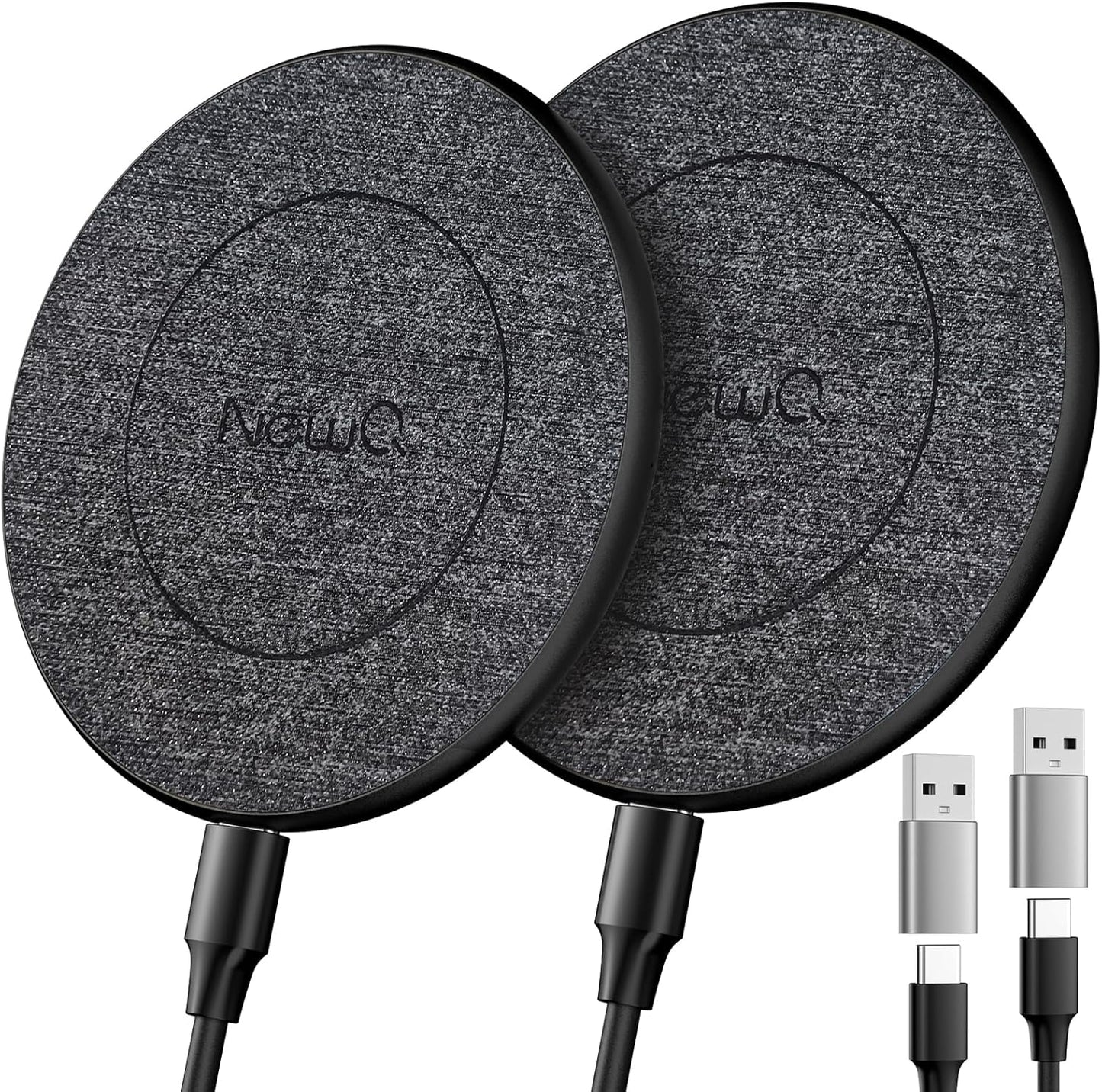 15W Max Wireless Charger for iPhone & Samsung, 2 Pack