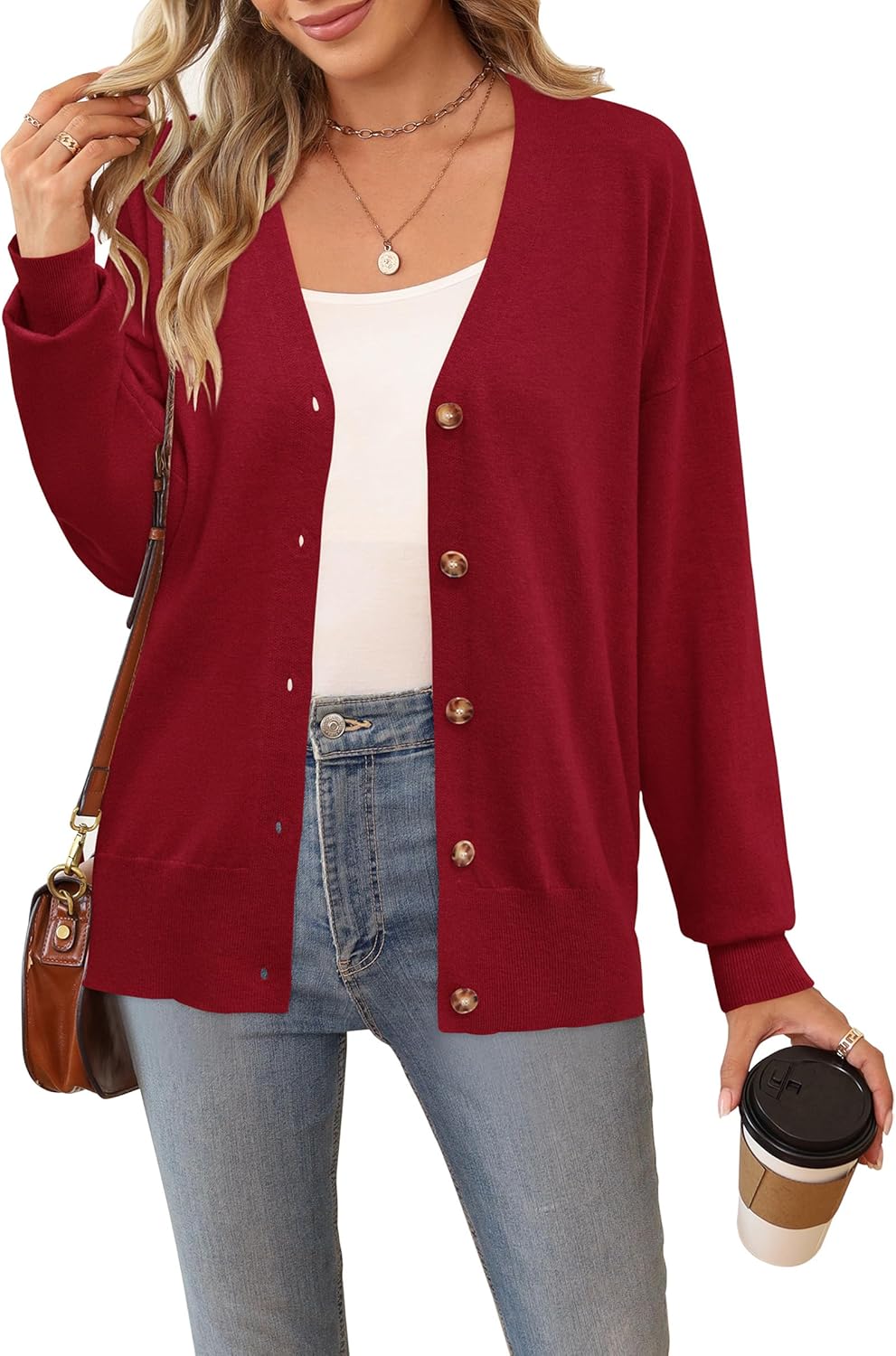 Wool Blend Lightweight Fall Business Casual Cardigan Sweaters