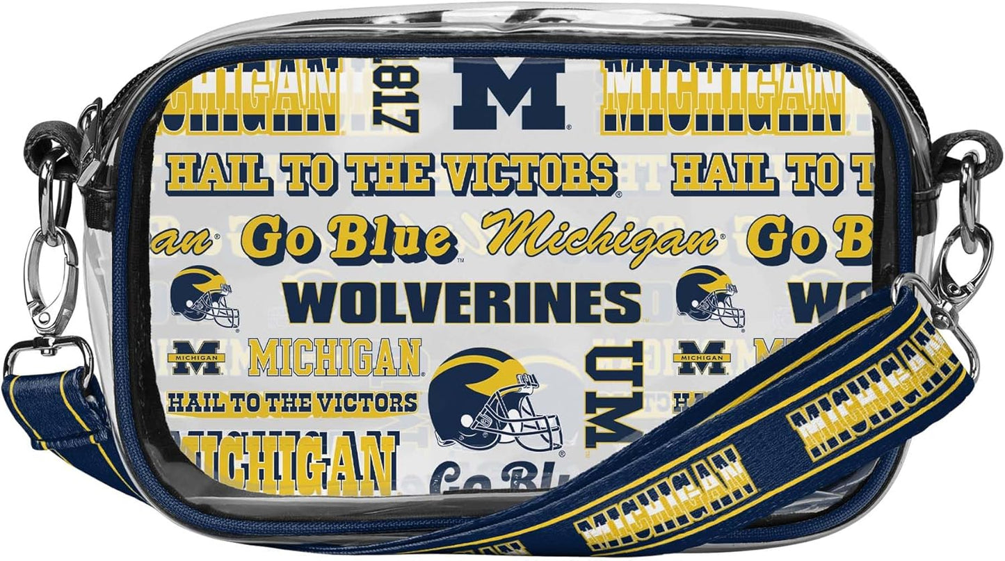 FOCO NCAA College Team Logo Stripe Clear Crossbody Bag Review