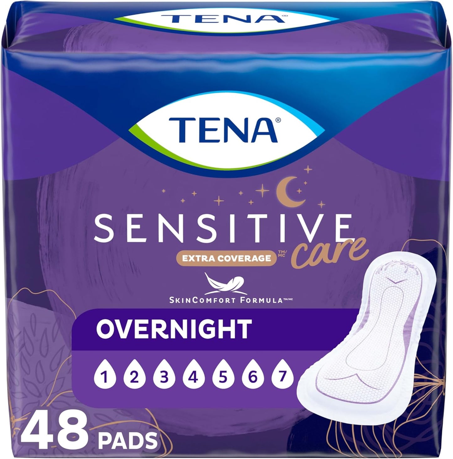 TENA Overnight Incontinence Pads - 48 Count