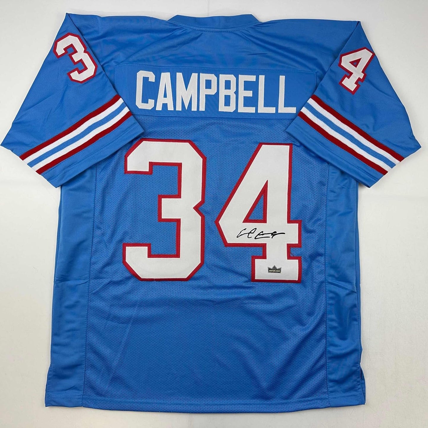 Facsimile Autographed Earl Campbell Houston Blue Jersey XL