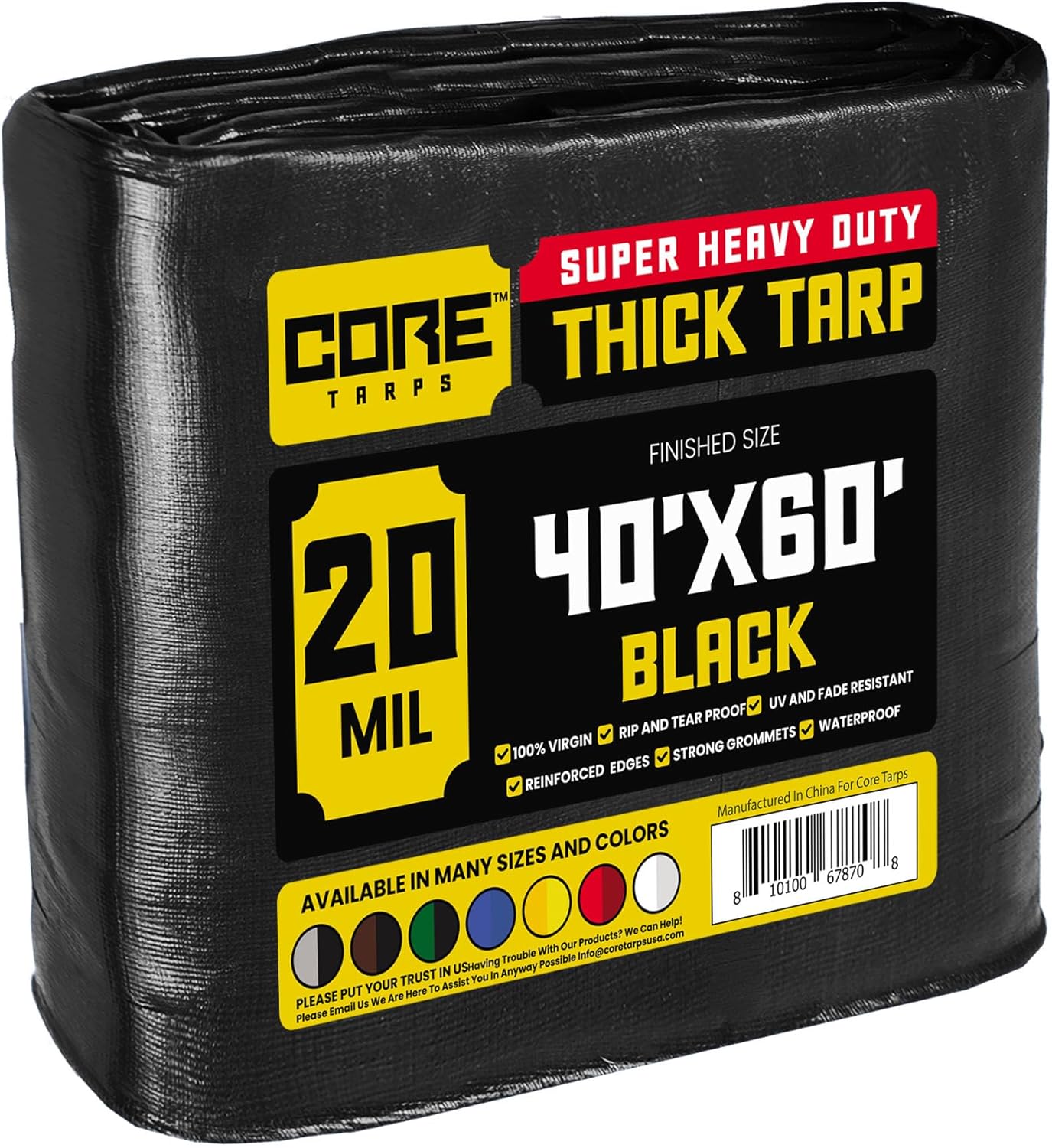 Core Tarps Heavy Duty 20 Mil Waterproof Tarp Cover for All Needs