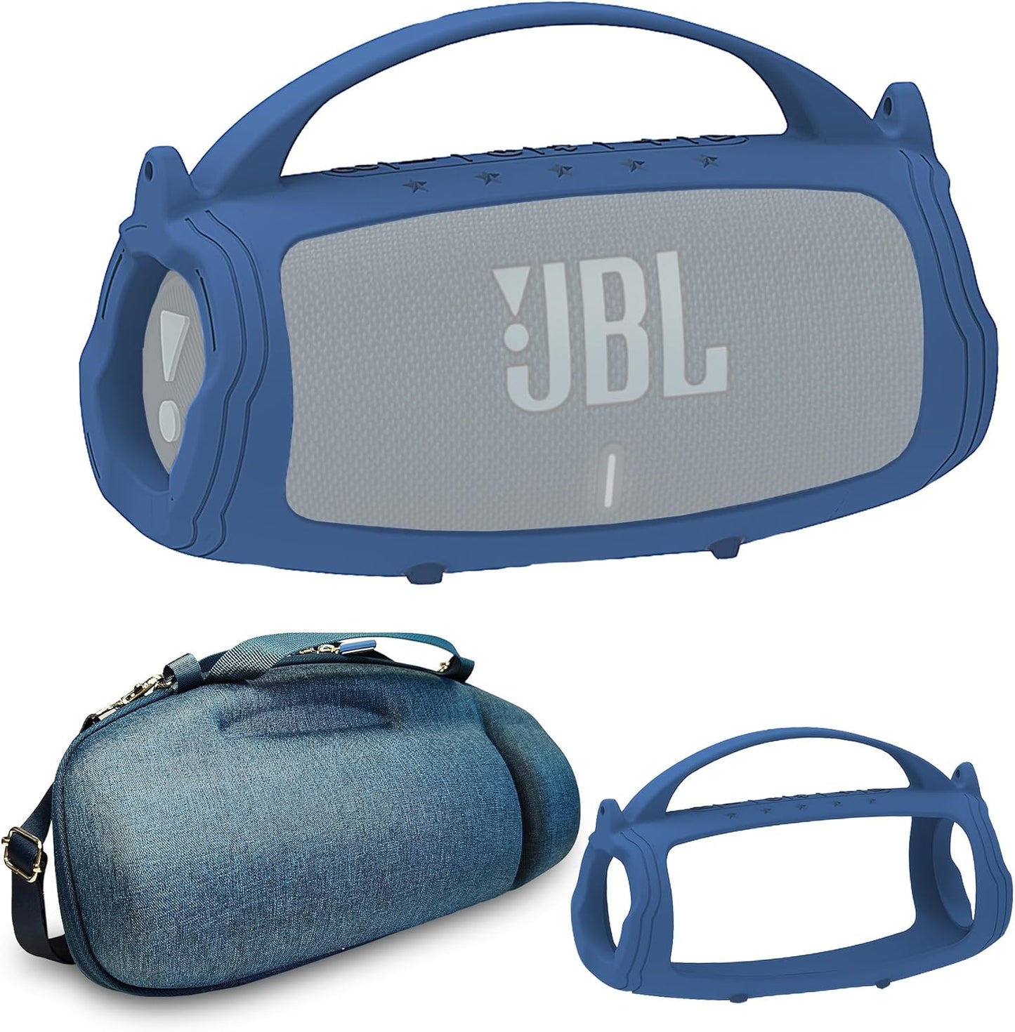 JCHPINE Silicone Cover and Hard Travel Case for JBL Charge 4/5