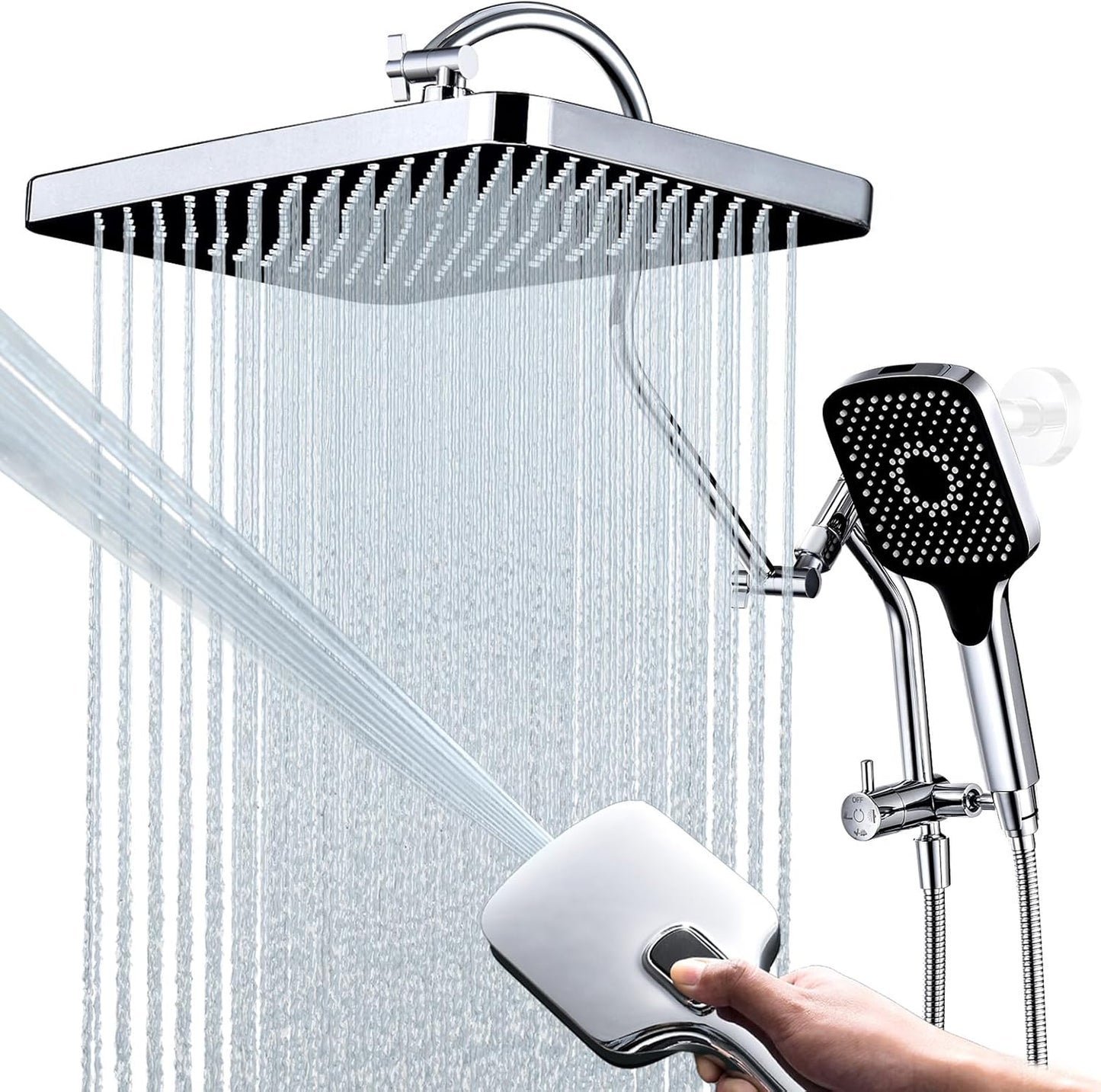 13 Inch Rainfall Shower Head with Handheld Sprayer Combo