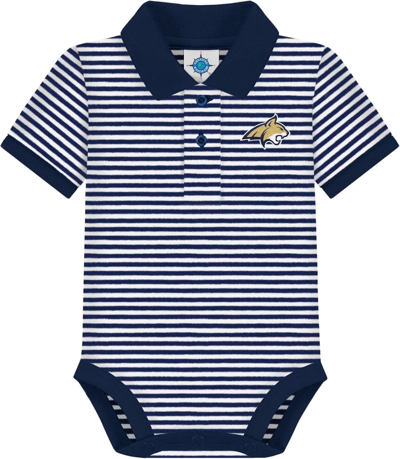 Creative Knitwear College Baby Striped Polo Bodysuit for Infants