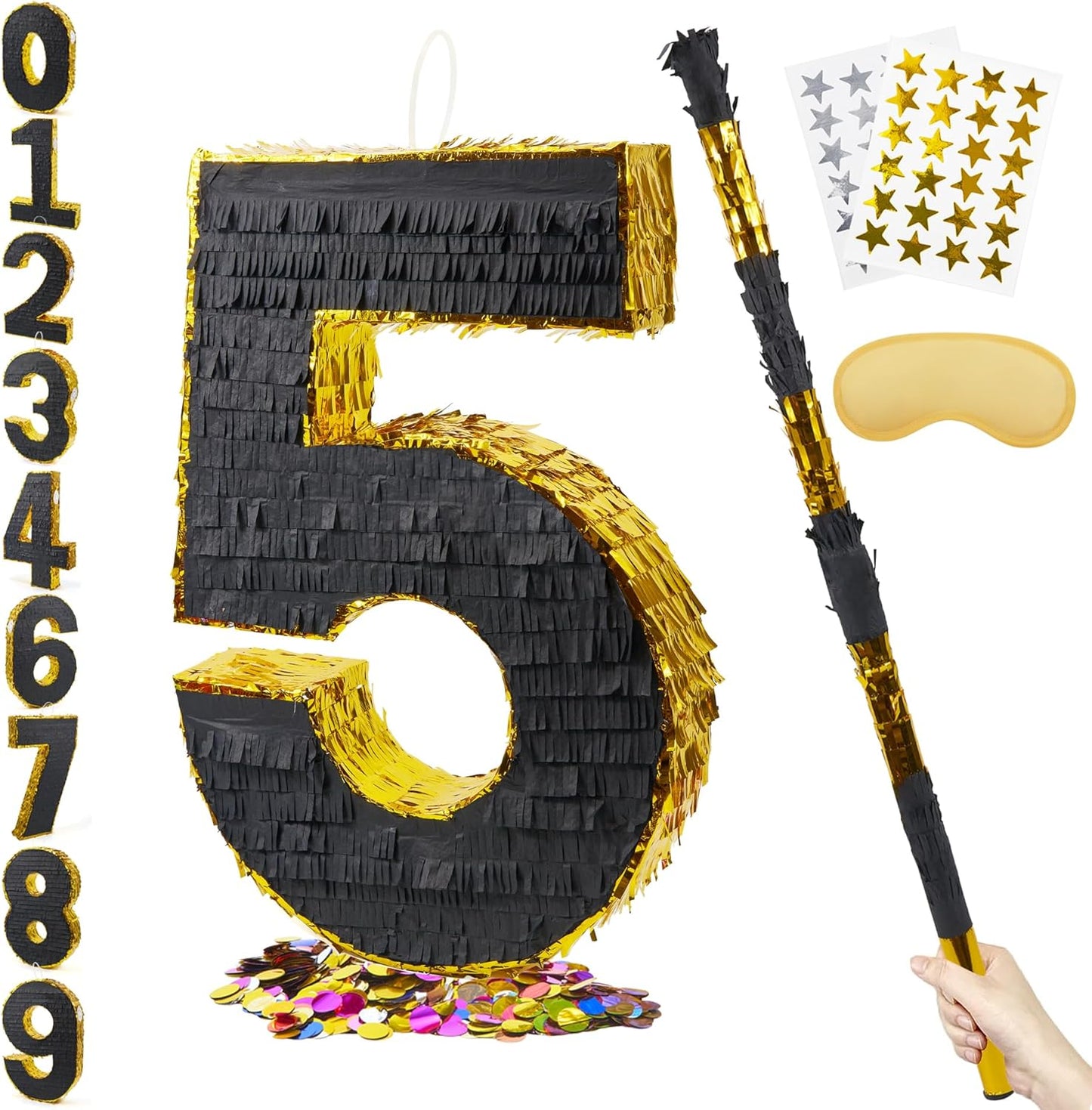 20 Inch Number 5 Pinata for Birthday and Anniversary Celebrations