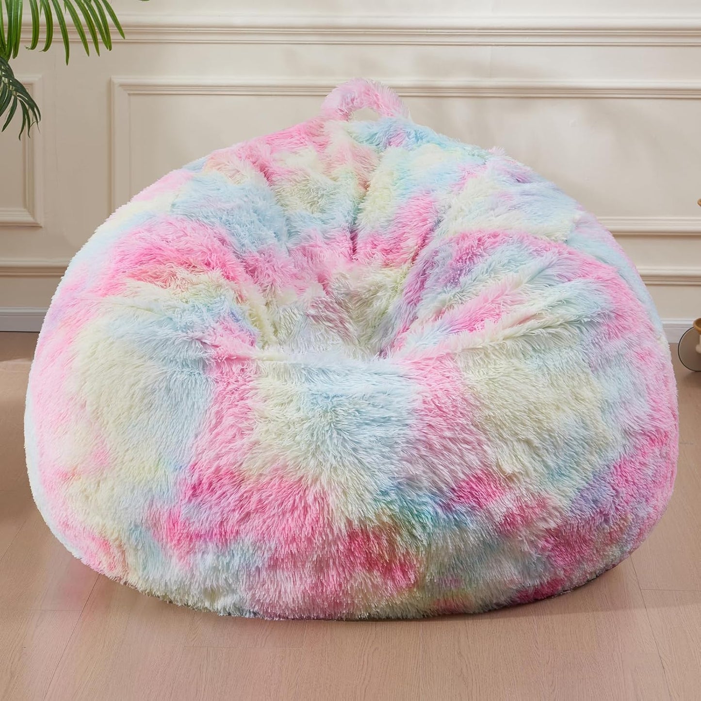 7FT Giant Fur Bean Bag Chair Cover for Cozy Relaxation