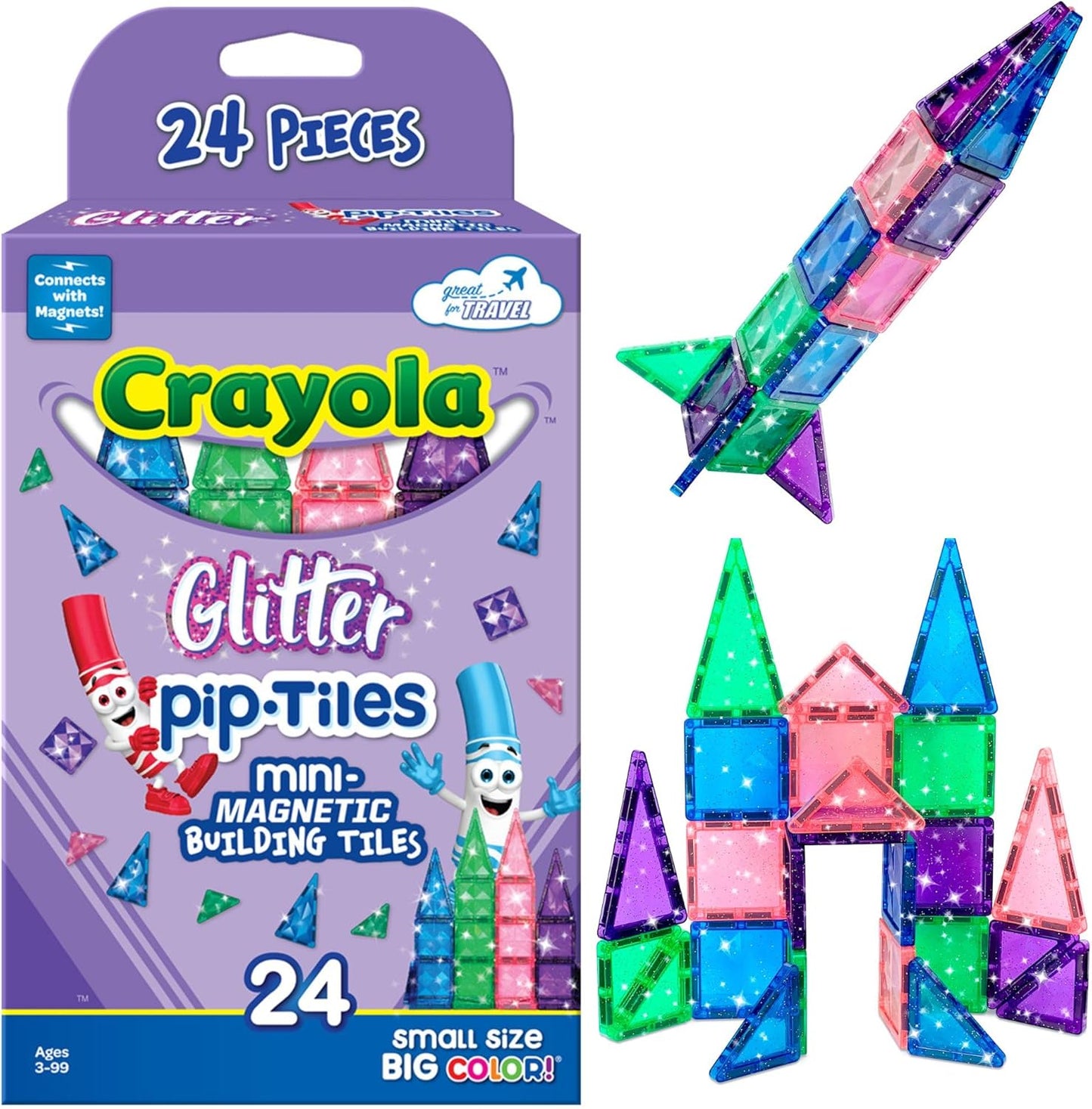 CreateOn Crayola Mini Magnetic PIP-Tiles Building Set for Kids