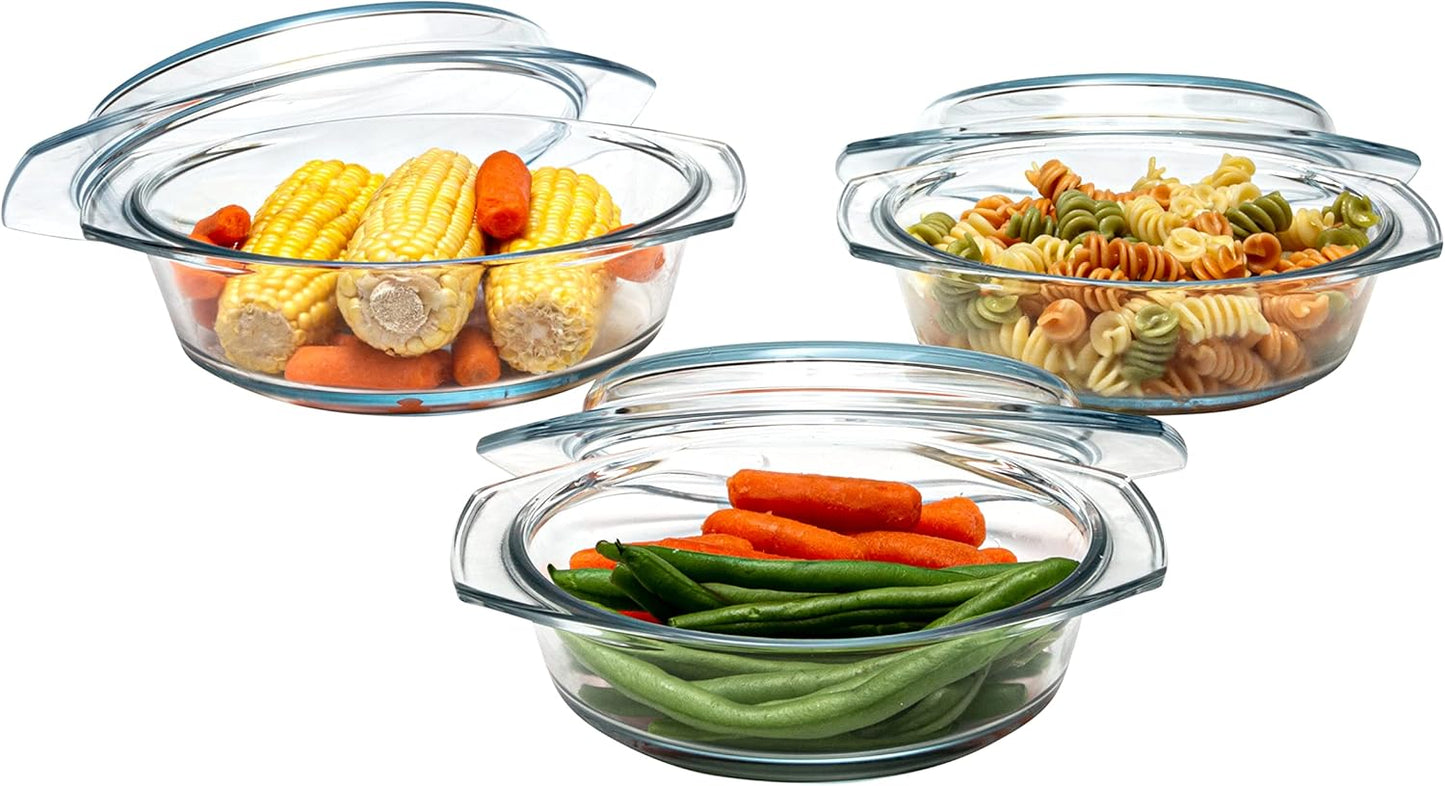 Simax Casserole Dish Set - Versatile Round Glass Cookware