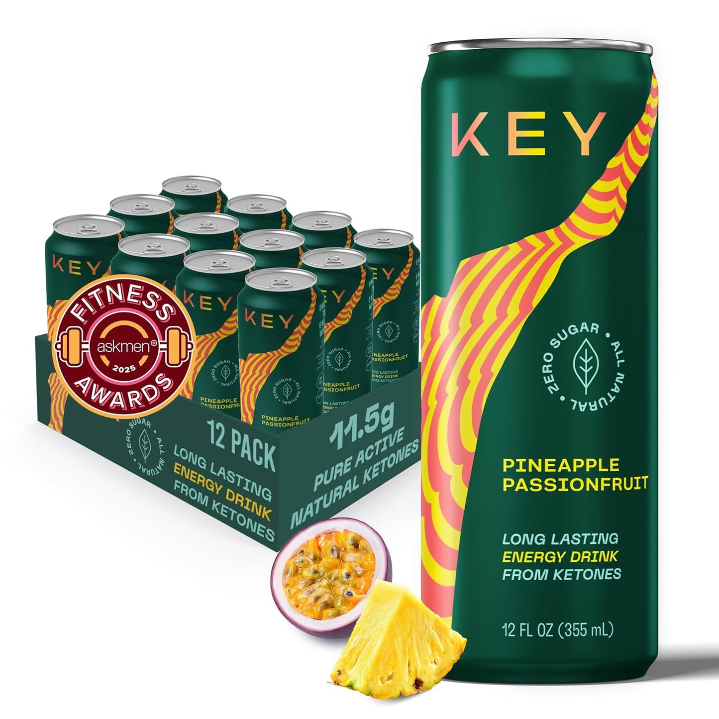 KEY Ketone Energy Drink - Sugar Free, Natural Energy Boost