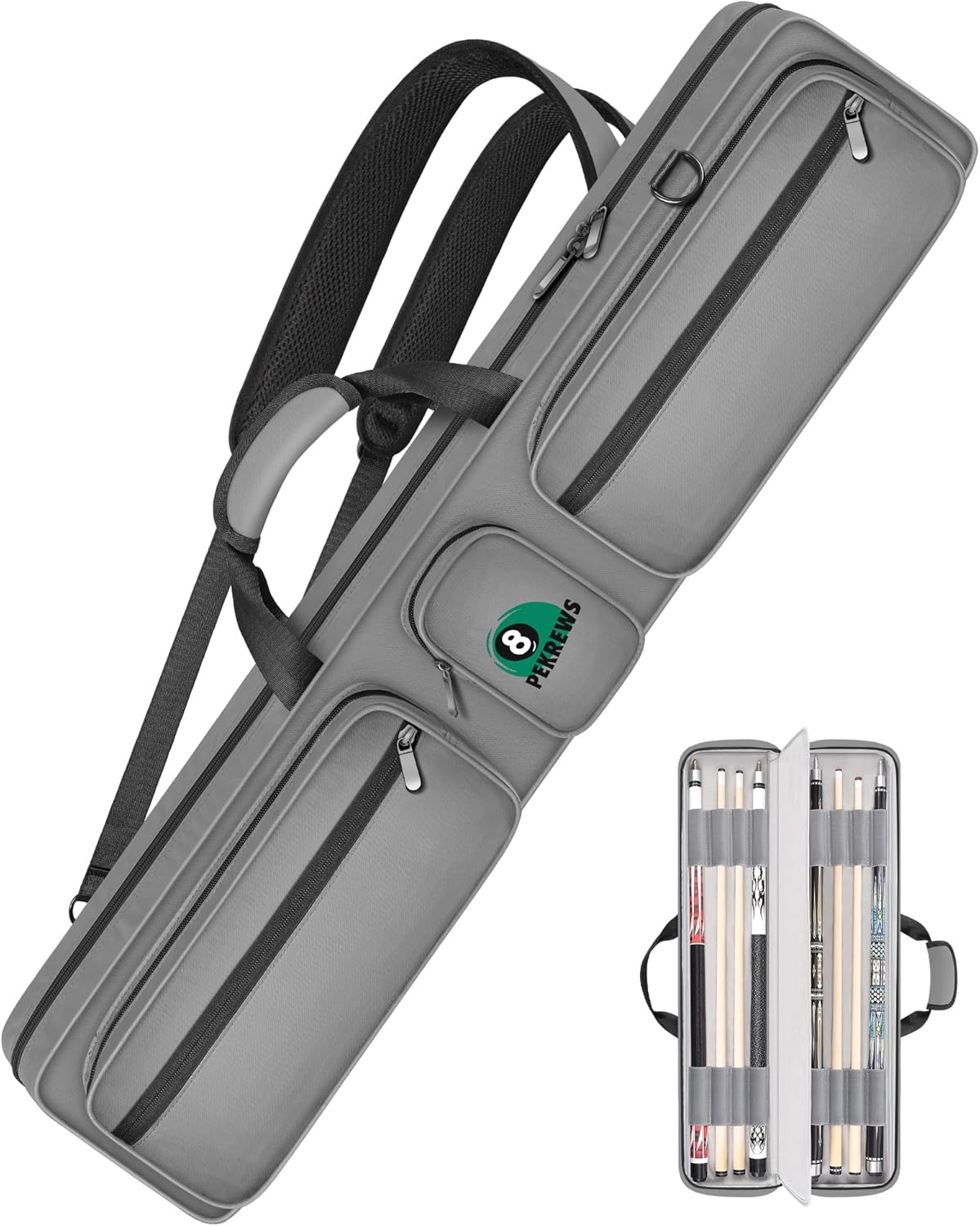 Premium Pool Cue Case 4x5 with Multiple Pockets for Storage