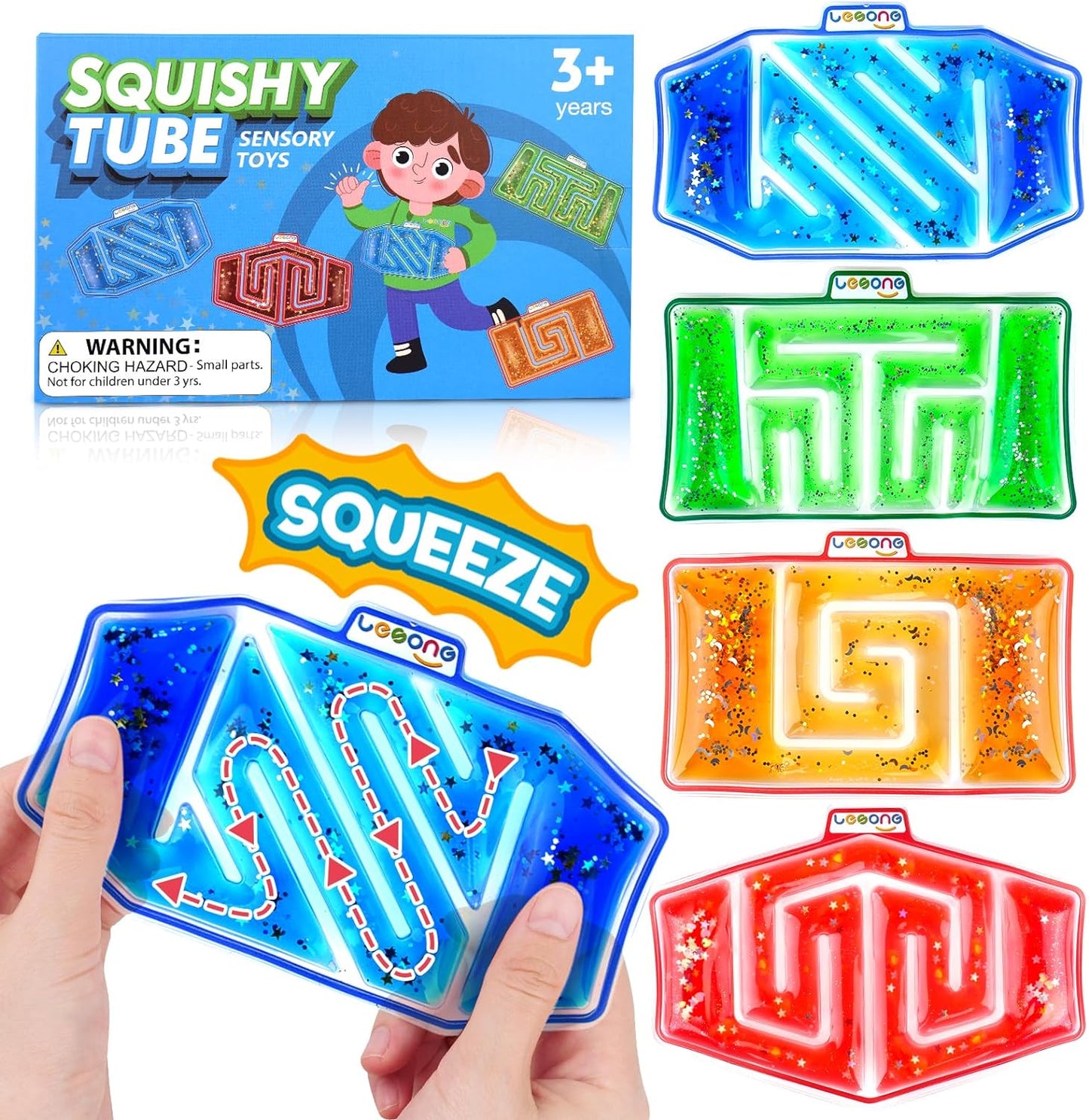 Colorful Calming Fidget Tubes - Stress Relief