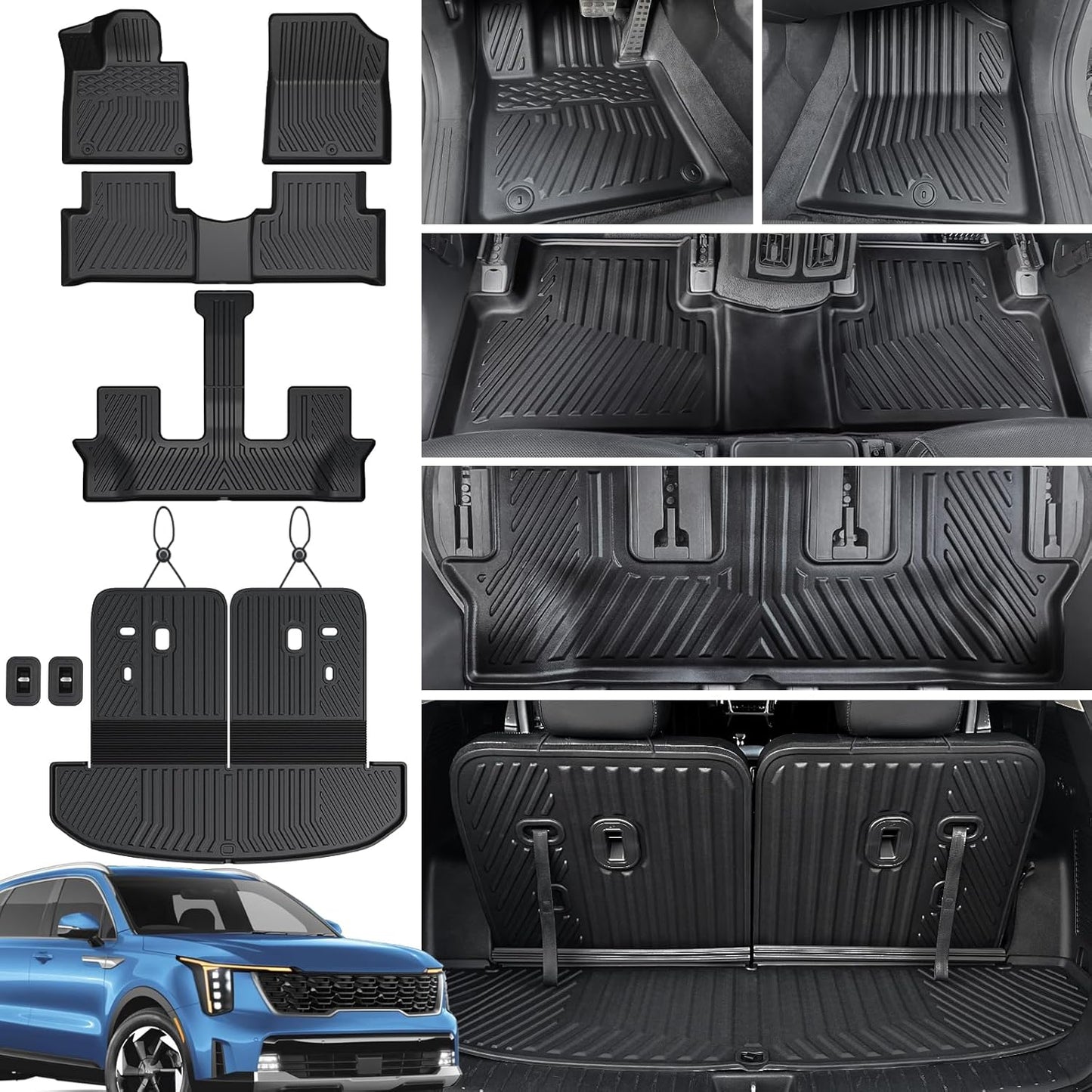 Custom Fit Floor Mats Cargo Mat Set for Kia Sorento 2021-2026