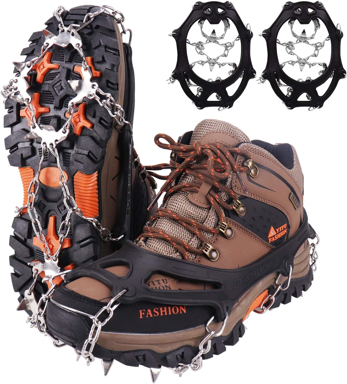 WIN.MAX Ice Grips with 19 Steel Spikes - Slip-Proof!
