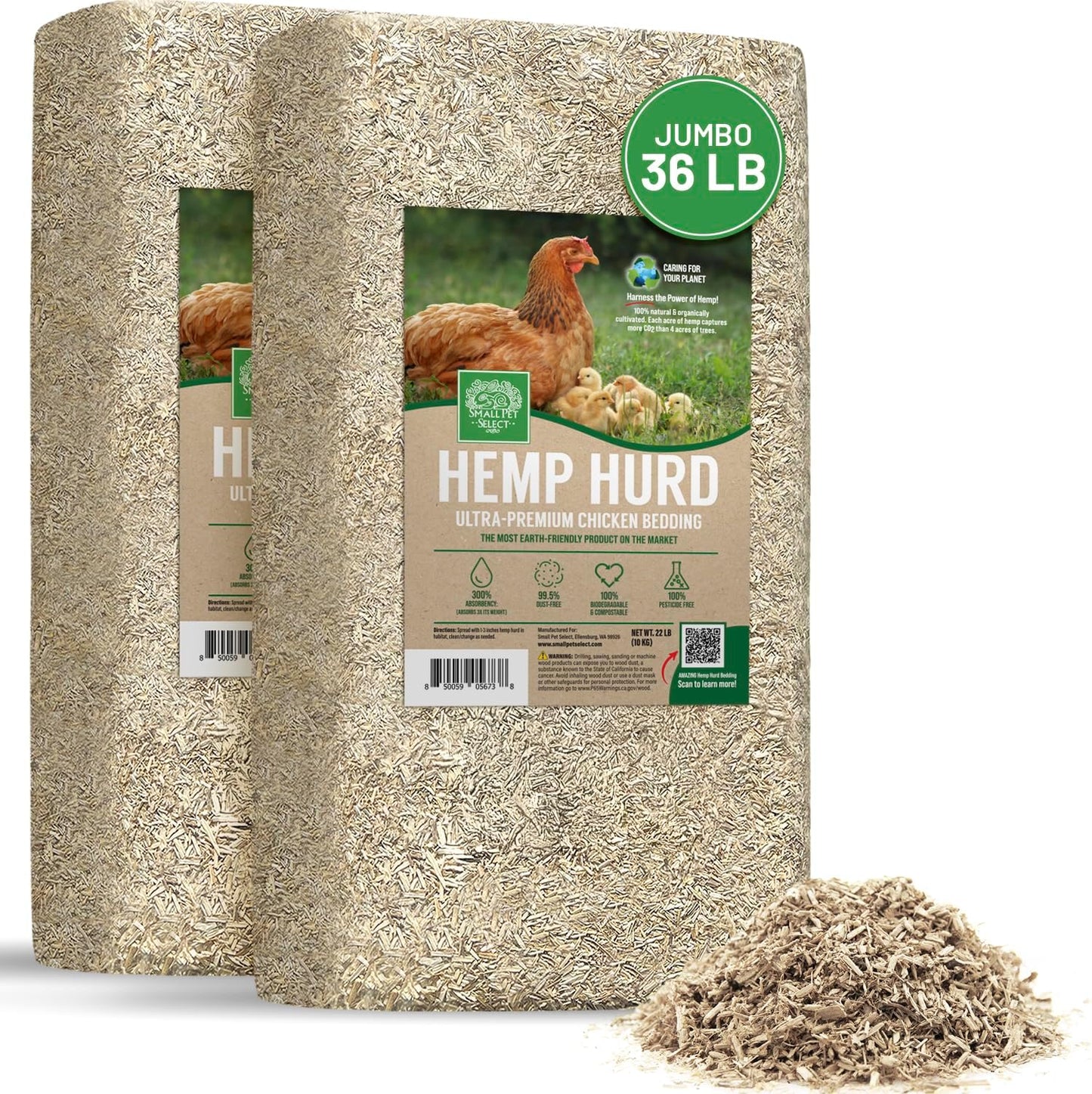 Jumbo Hemp HURD Ultra-Premium Chicken Bedding for Small Pets
