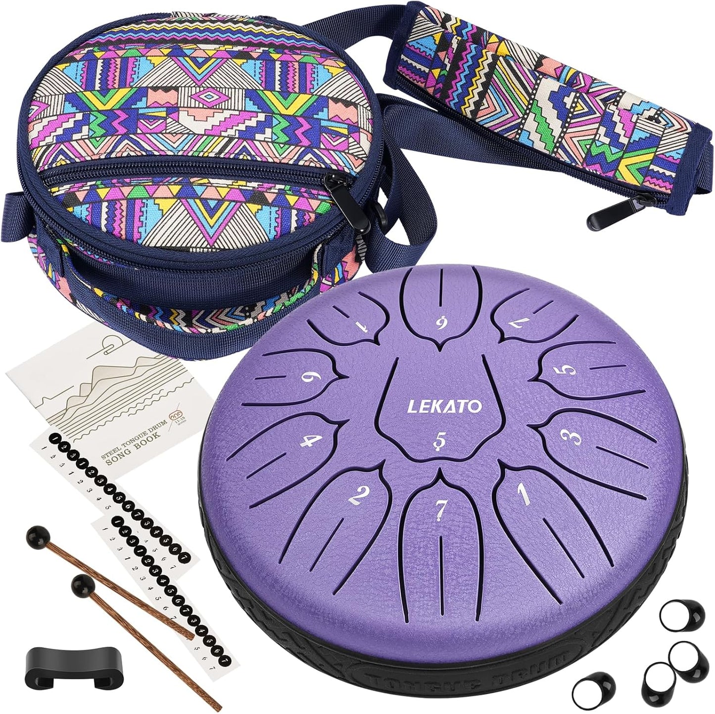 LEKATO 6 Inch Steel Tongue Drum with 11 Notes for Beginners