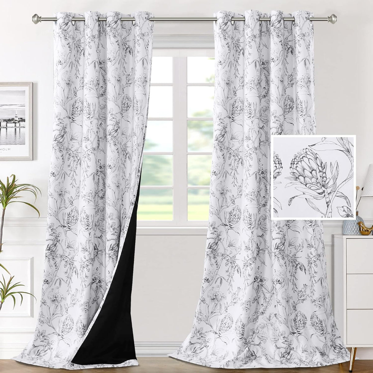 H.VERSAILTEX 100% Blackout Curtains for Living Room Decor