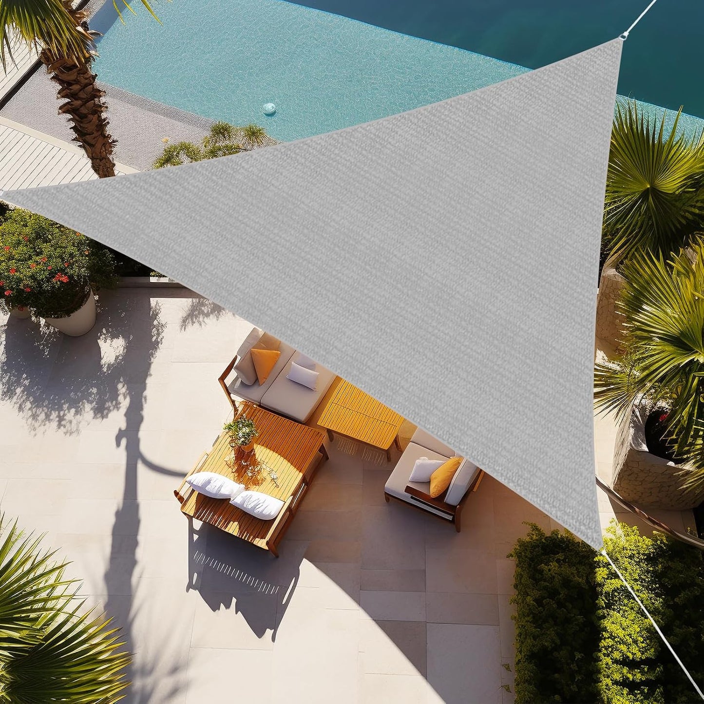 Triangle Sun Shade Sail 16ftX16ftX16ft for Patio Garden Yard