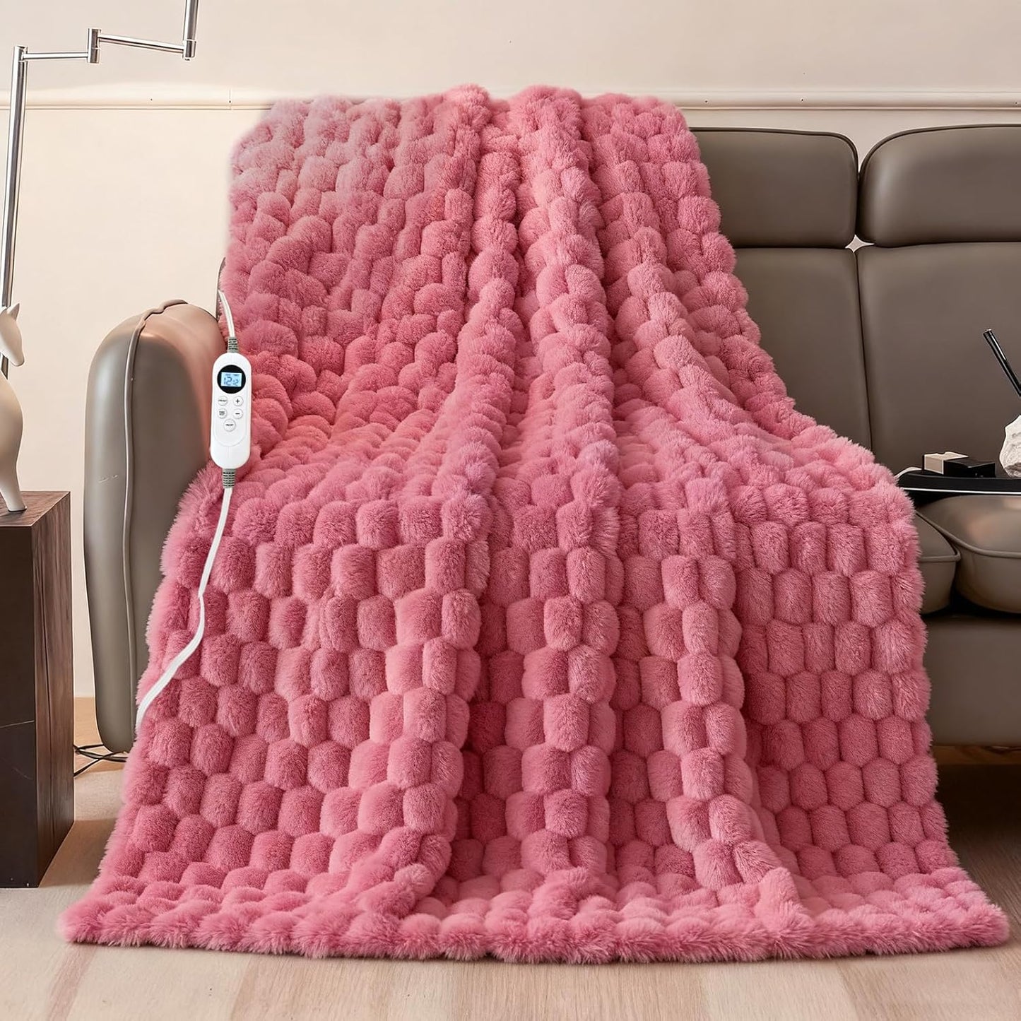 Electric Heated Blanket Throw for Cozy Warmth and Comfort