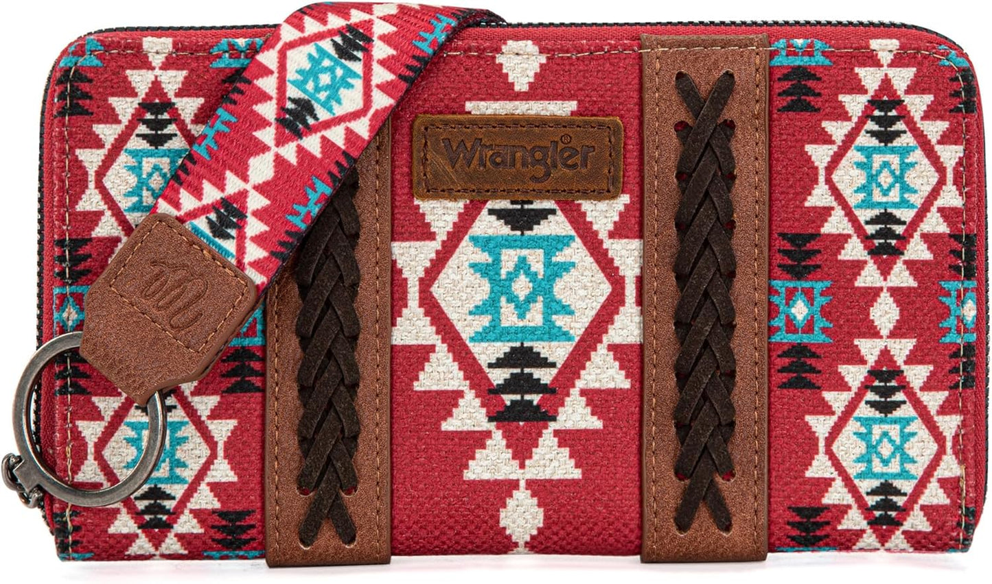 Wrangler Wallet Purse for Women with Western Aztec Design