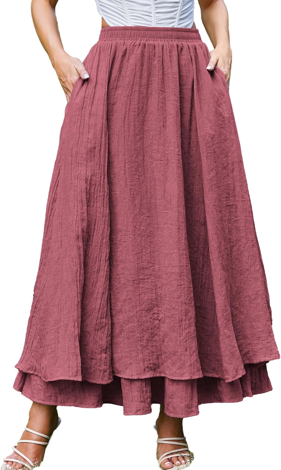 Scarlet Darkness Renaissance Maxi Skirt for Women with Pockets