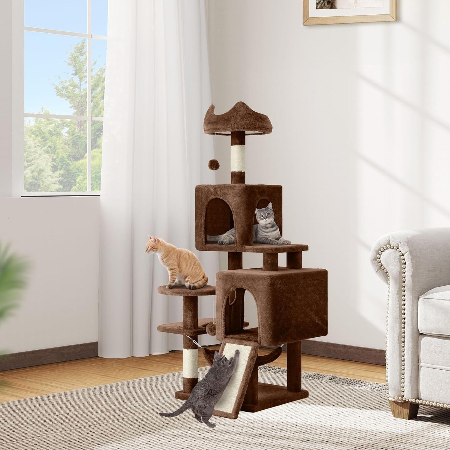 54 in Multi-Level Cat Tower for Indoor Kittens and Cats