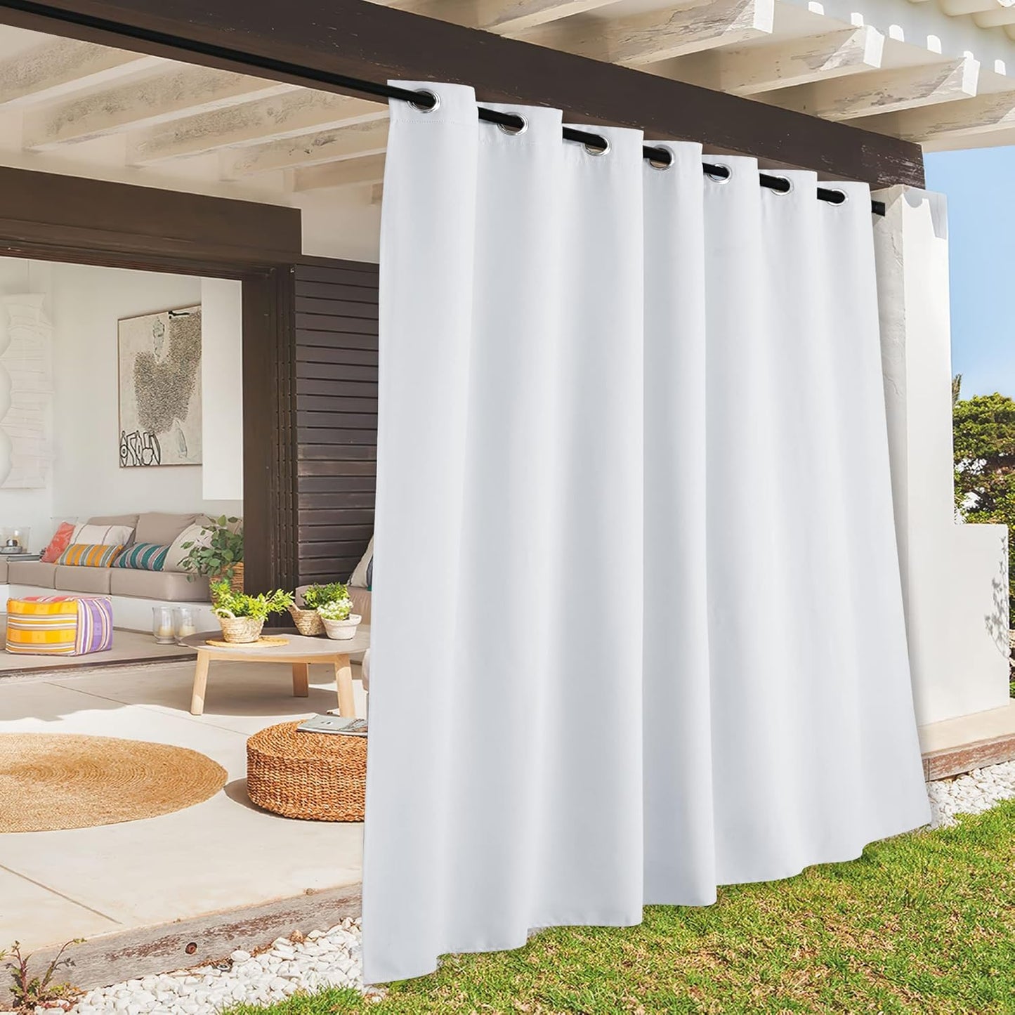 RYB HOME Extra Wide 100 inch Outdoor Curtains for Privacy and Style