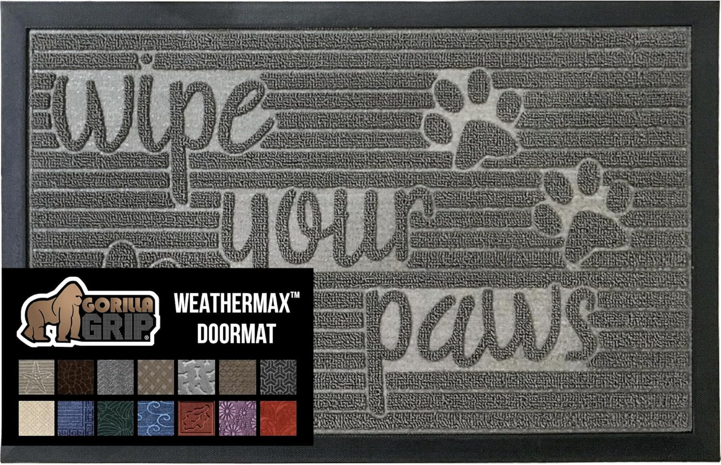 GORILLA GRIP Waterproof All-Season WeatherMax Doormat 35x23