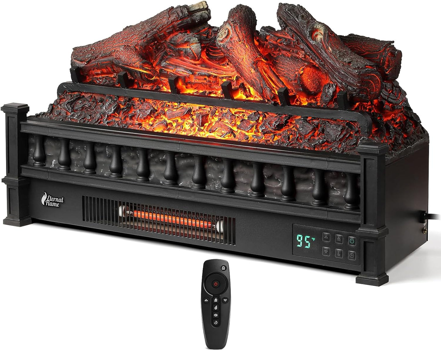 TURBRO Eternal Flame 26-Inch Infrared Quartz Electric Fireplace