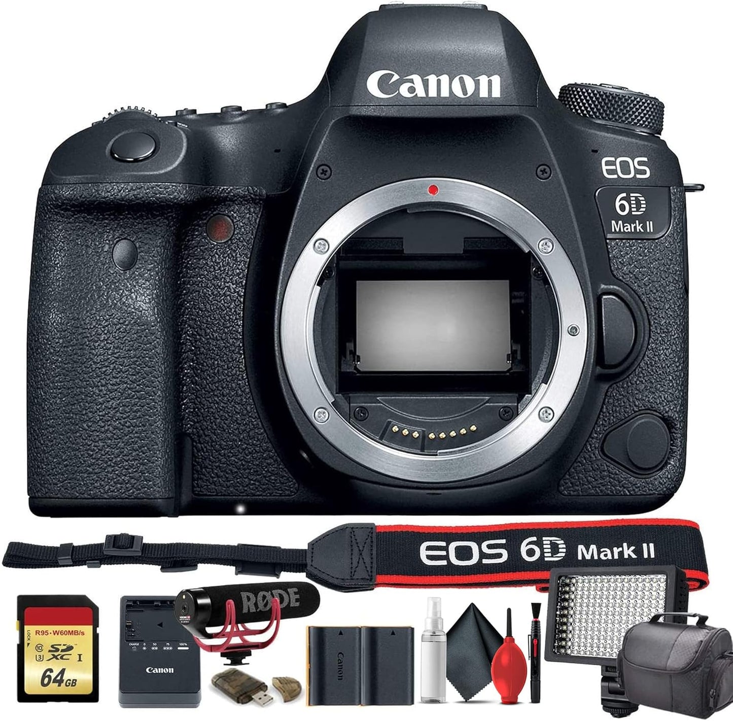 Canon EOS 6D Mark II DSLR Camera Bundle with Essential Accessories