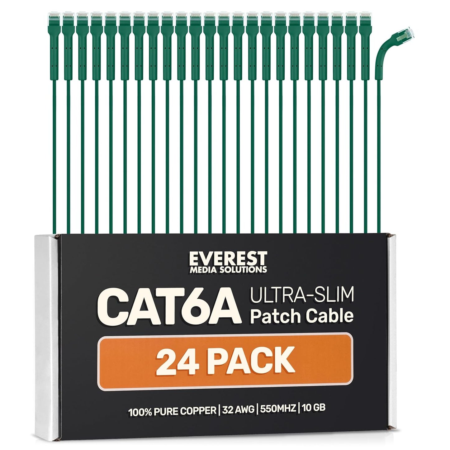Ultra Slim Cat6a Ethernet Patch Cables for High-Speed Networks 1.5ft